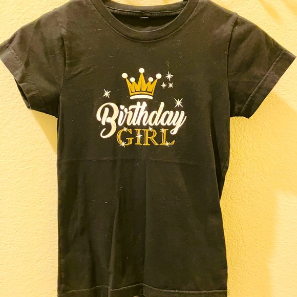 Black ‘Birthday Girl’ t-shirt size M (approx. girls 7-8) - Picture 1 of 2